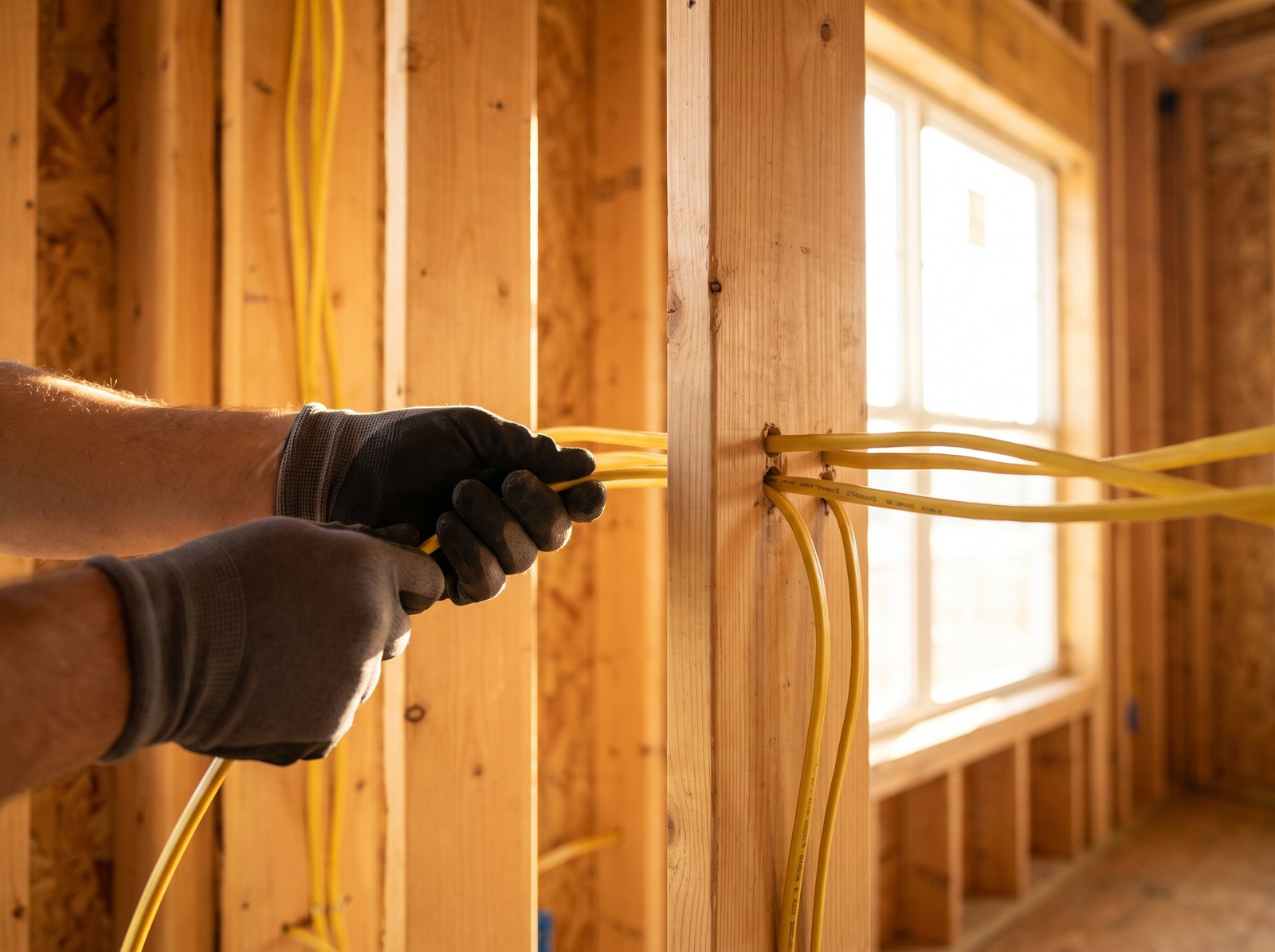 Home renovation with new electrical wiring